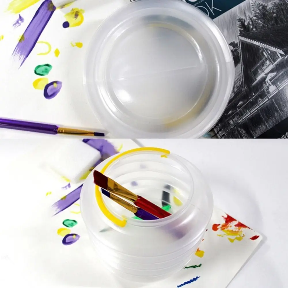 Transparent Calligrapher Student Calligraphy Brush Cleaning Case Painting Brushes Holder Art Supplies Pen Washing Bucket