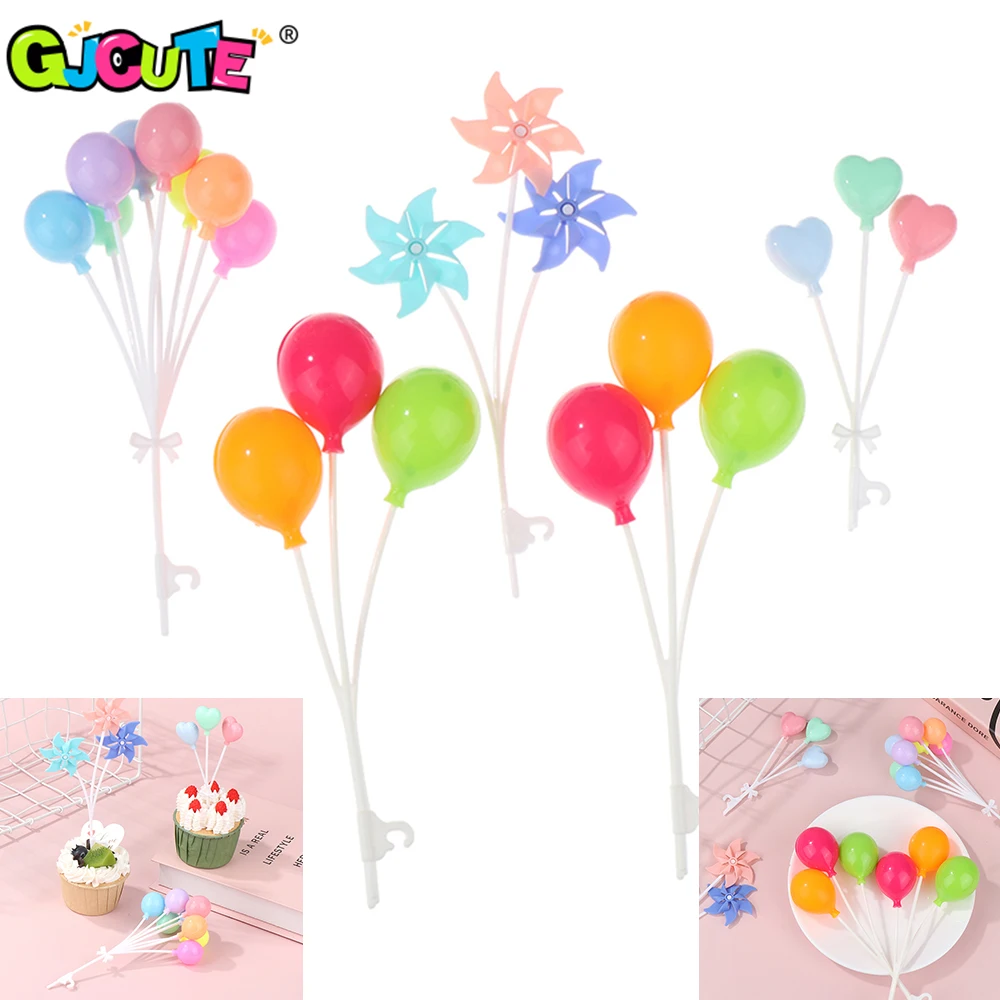 1 Set 1/6 Dollhouse Miniature Colorful Balloons Windmills Home Garden Scene Prop Micro Model Doll House Decor Accesories Toy