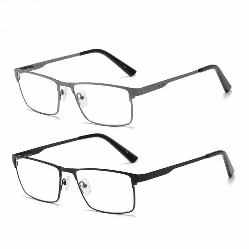 Men Square Metal Large Frame Reading Presbyopia Glasses Reader +1.25 1.5 1.75 2.0 5.0  6.0 Gafas Lectura Hombre Mens Glasses