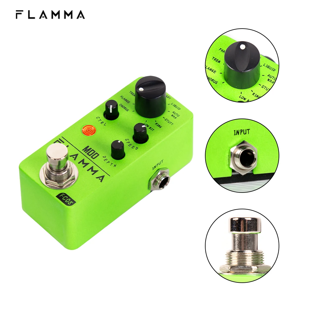 FLAMMA FC05 Modulation Multi Effects Pedal Mod Guitar Pedal 11 Modes Chorus Flanger Tremolo Phaser Vibrato Auto Wah True Bypass