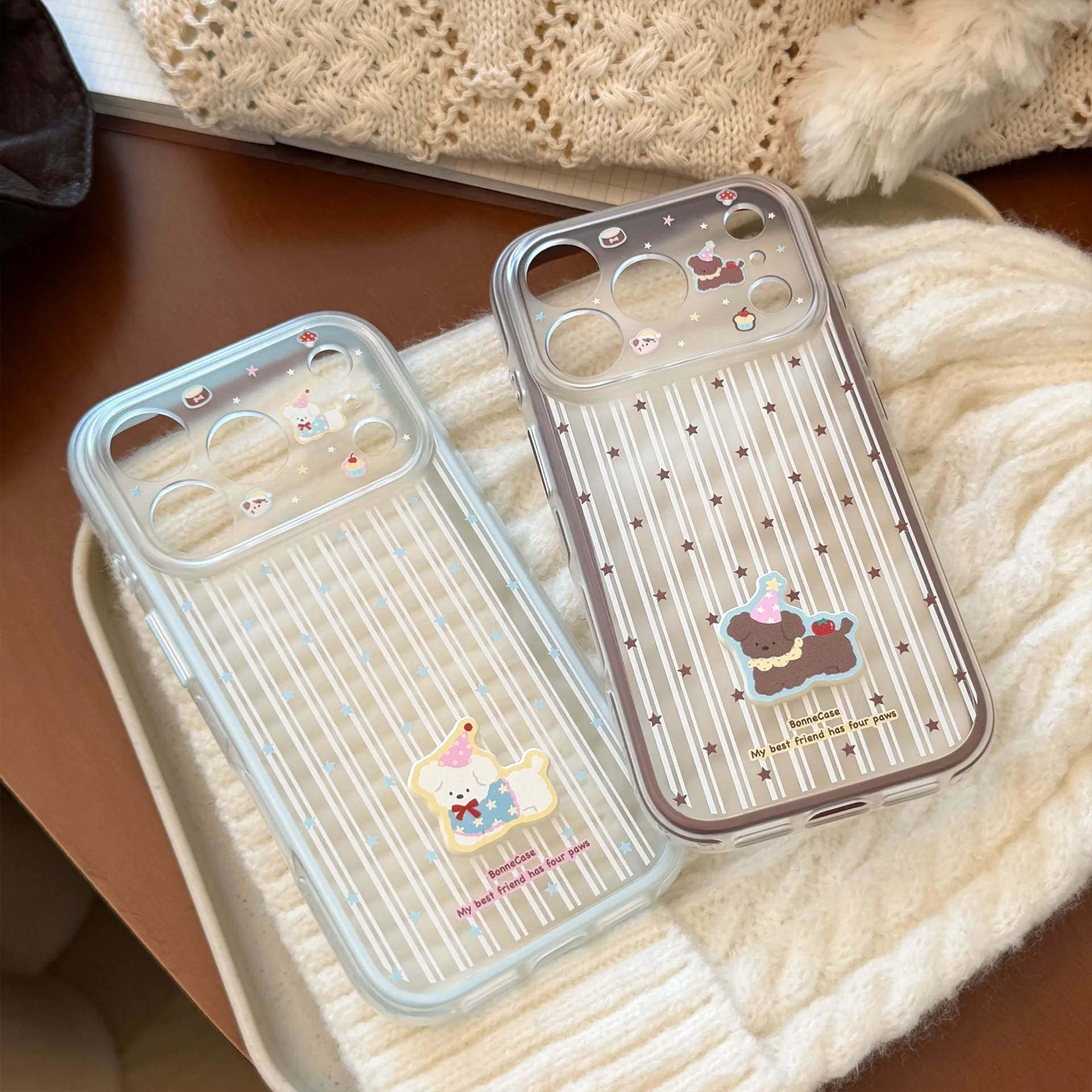 Clear Shockproof Bumper Case - Korean Full Screen Stars Pattern 3D