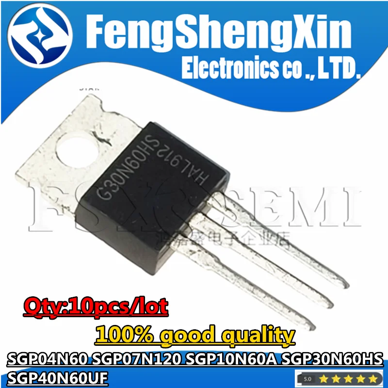 

10 шт. SGP04N60 SGP07N120 SGP10N60A SGP30N60HS SGP40N60UF TO220 G04N60 GP07N120 G10N60A G30N60HS G40N60UF чипы