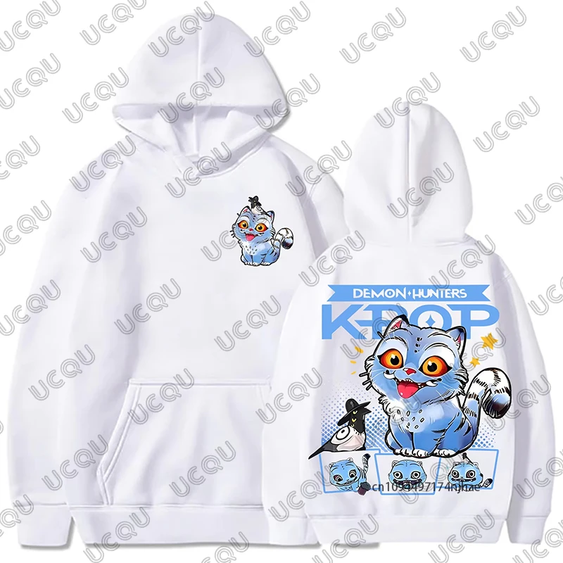 KPop شيطان الصيادين هنتركس النمر القط طباعة هوديي للنساء الرجال الخريف الشتاء Harajuku البلوز البلوز بلوزات المتضخم عادية #2