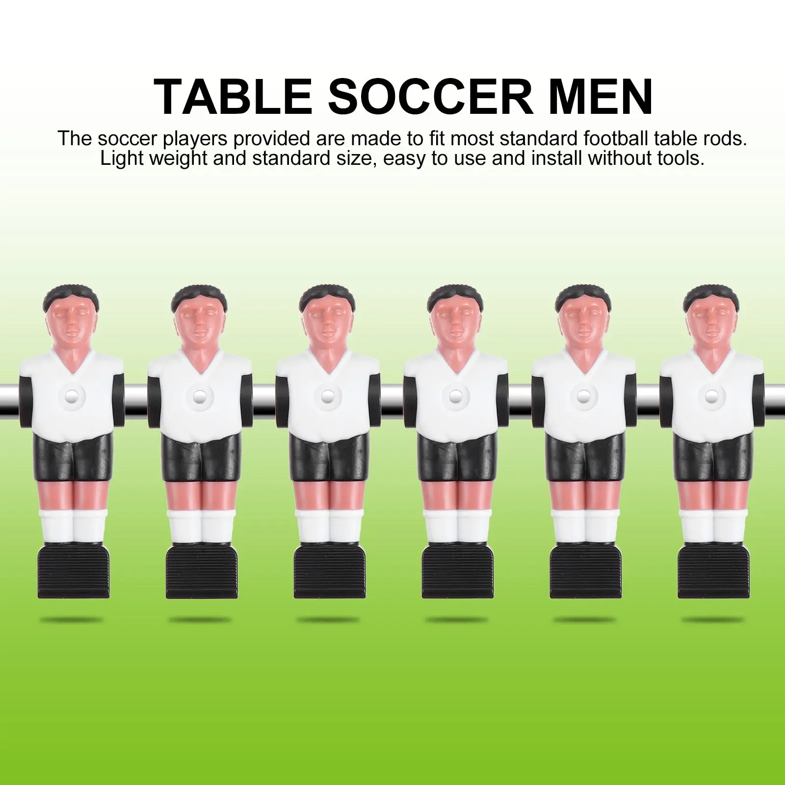 

6pcs Foosball Replacement Men Soccer Players Durable Easy Replacement For Standard Table Parts Table Foosball Accessory