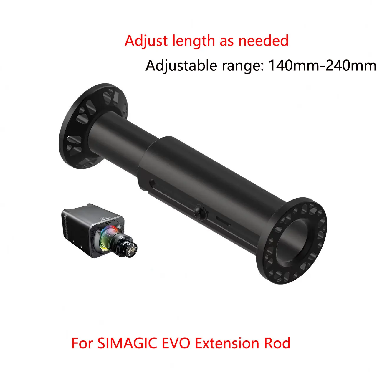 

Aluminum Alloy Adjustable 140mm-240mm Extension rod CNC Aluminum Alloy Anodized Black process For SIMAGIC EVO Base