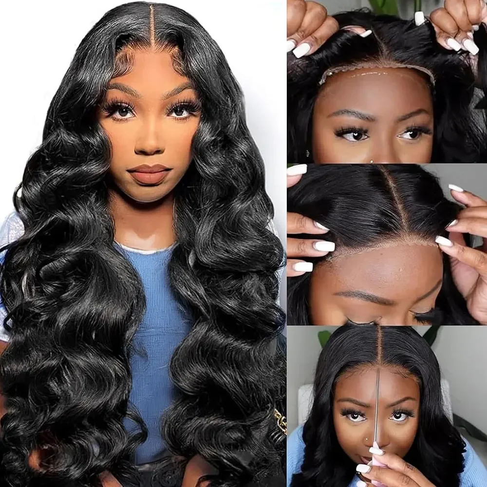 Body Wave 13x4 Wig tanpa lem rambut manusia 100% Wig penutup renda pra pencabutan Wig tanpa lem gelombang longgar tanpa lem pakai dan panas