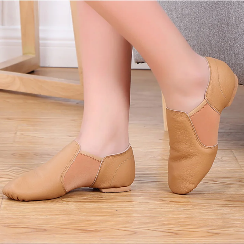 CLYFAN 24-44 Quality Sheepskin Jazz Dance Shoes Tan Black Antiskid Sole Jazz Shoes Adults Dance Sneakers For Chidren Girls Women