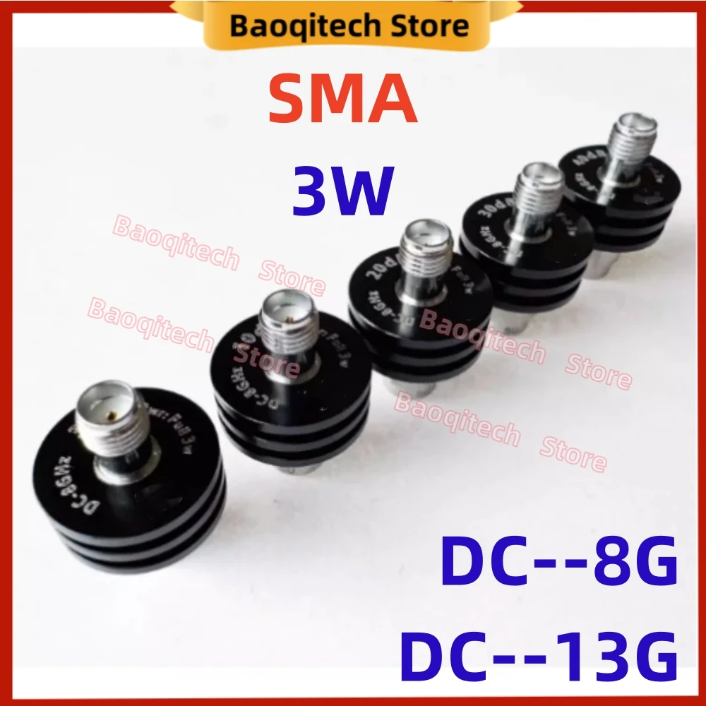

3W SMA Fixed Attenuator 1dB 2dB 3dB 8GHz 13GHz Power 4 5 6 7 8 9 10 15 dB 20 25 dB 30dB 40db Coax SMA ConnectorDC-6G, 8G, 13Ghz