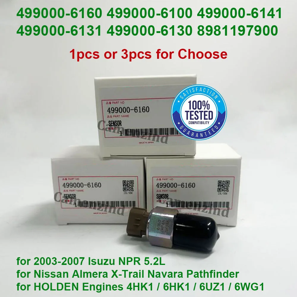 

Датчик давления топлива Common Rail 1/3 шт. 499000-6160 499000-6100 499000-6131 499000-6141 499000-6130 для Isuzu Nissan Mitsubishi