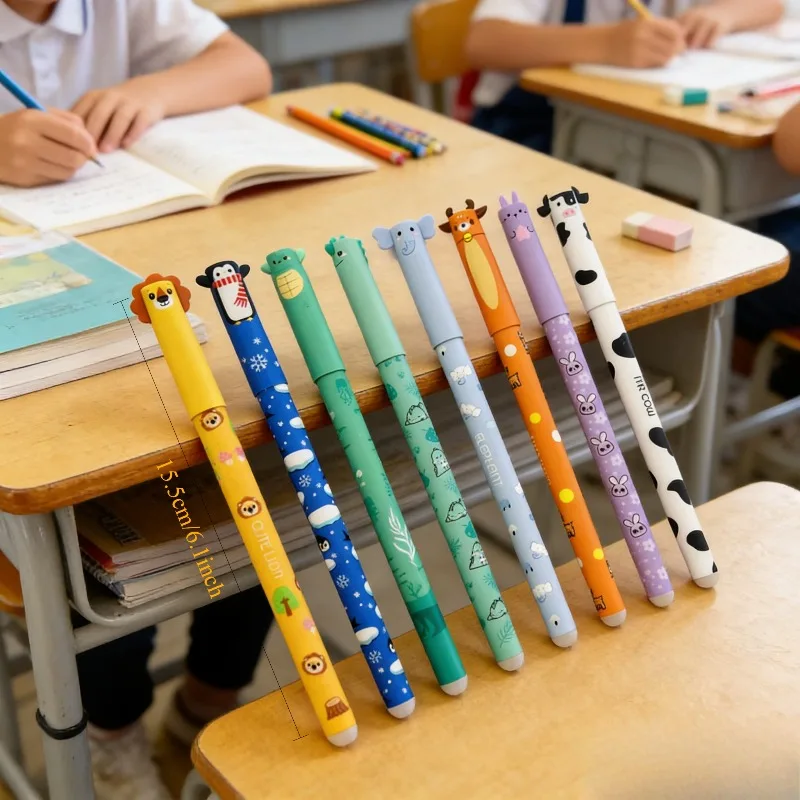 

8Pcs Cute Animal-Shaped Gel Pens Student Cartoon Signature Pens 15.5cm Creative Stationery