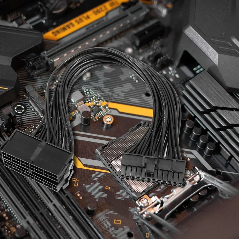 Netzteil Splitter, Dual-Netzteil-Kabel adapter 24-polig 20 4-polig atx Motherboard-Adapter Verlängerung kabel Dual 24-poliger Mining-Adapter