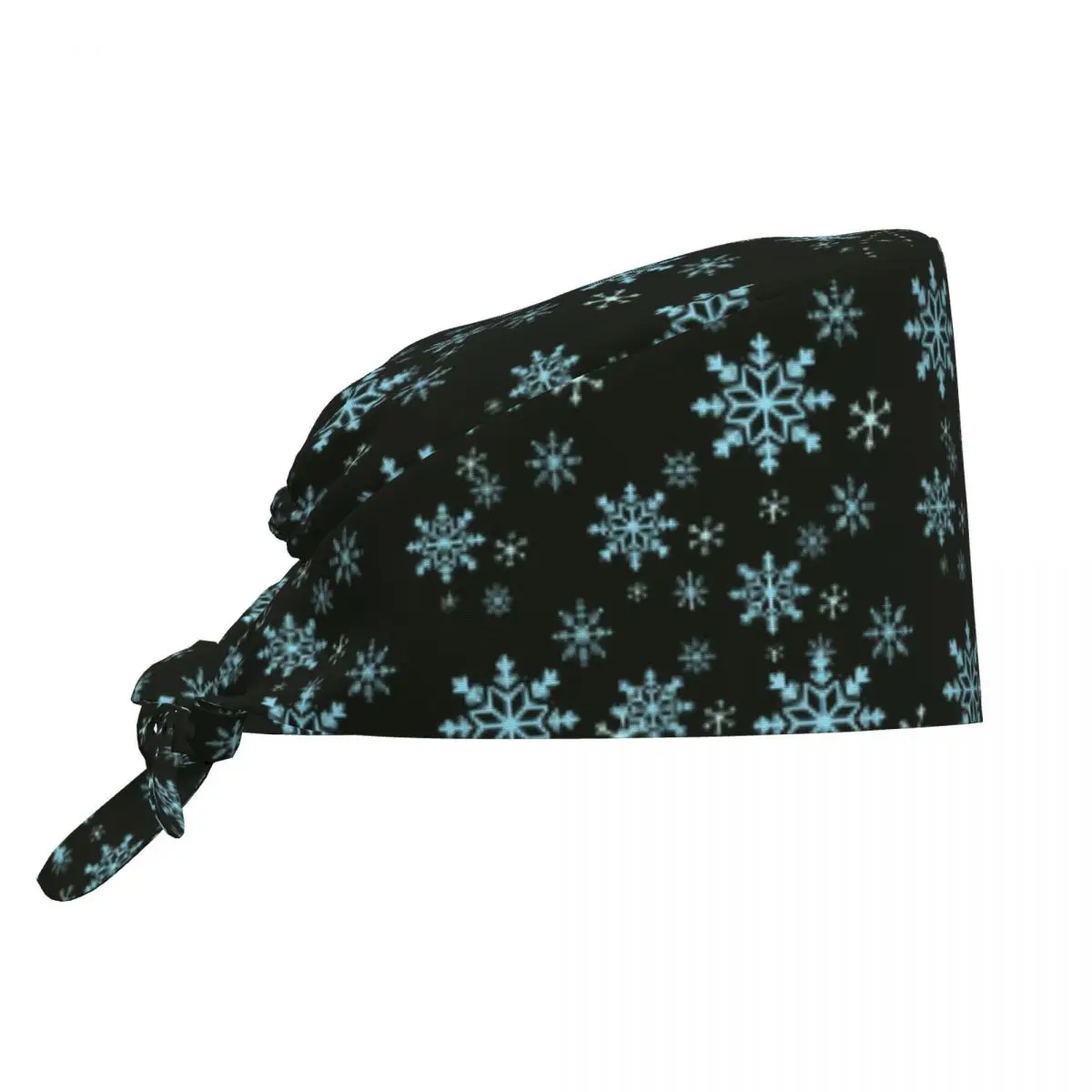 Custom Snowflake Medical Staff Scrubs Hat Unisex Happy Christmas For Chef Hat Scrub Caps