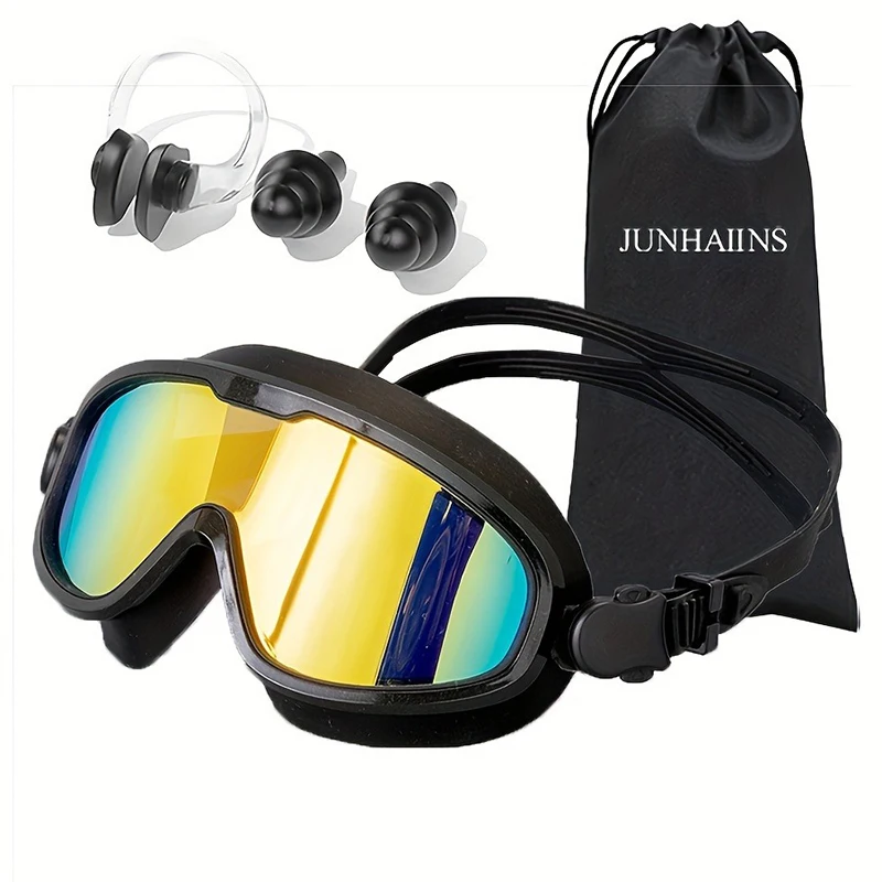 

Large Frame Swimming Goggles High Definition Transparent Electroplated Lenses Anti-Fog PC Material Swim Adult