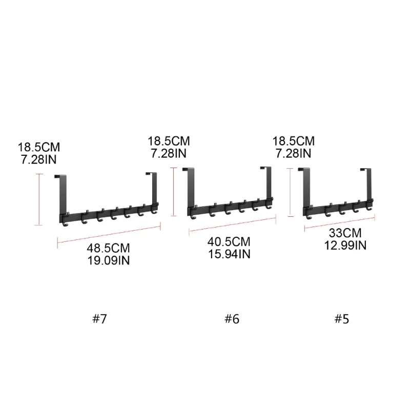 Appendiabiti sopra porta per appendere vestiti, cappello, asciugamano, borsa, accappatoio, 5/6/7 ganci