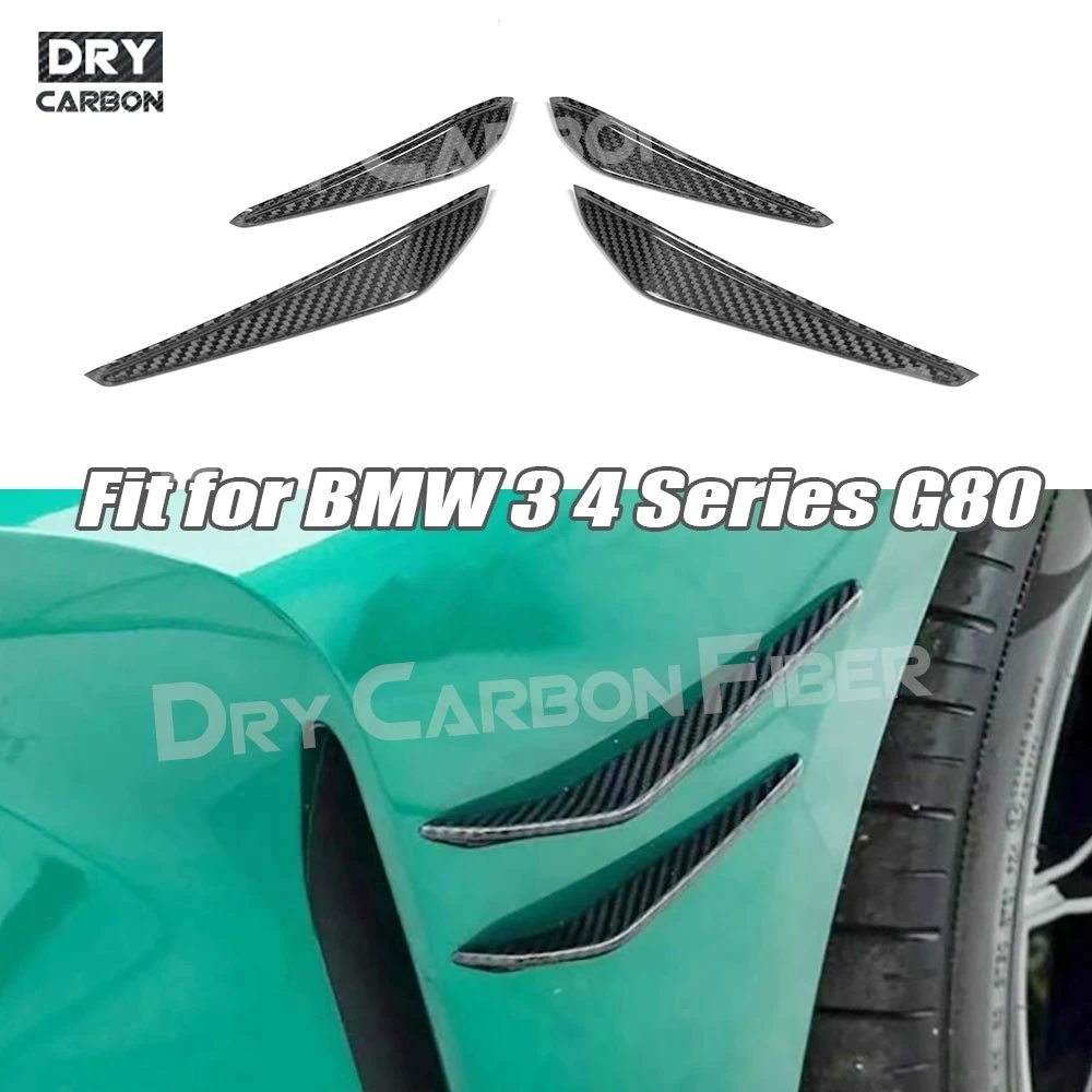 

Dry Carbon Fiber Front Bumper Side Canards Fins Flaps Trims for BMW 3 4 Series G80 G82 G83 M3 M4 2021 UP Car Accessories Parts