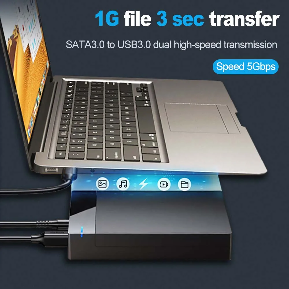 3.5 Inch SSD HDD Case External Hard Drive Enclosure SATA SSD HDD UASP USB 3.0 to SATA III 10TB Hard Drive SSD Case for PC Lapop