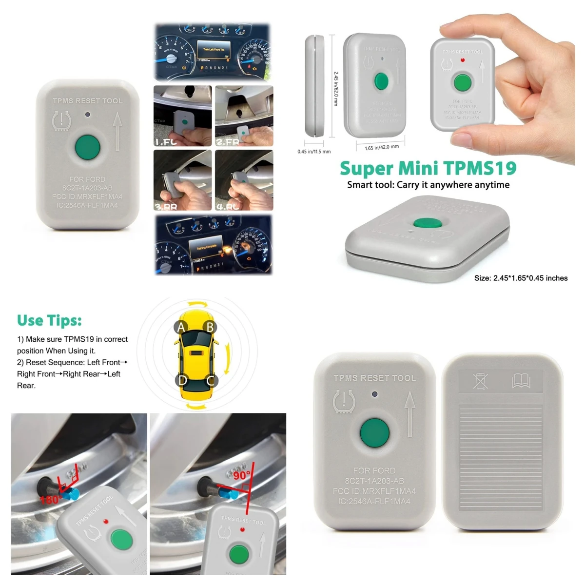 

Прибор для сброса давления в шинах Инструмент для сброса TPMS Реле TPMS для Ford для Mazda 8C2Z-1A203-A