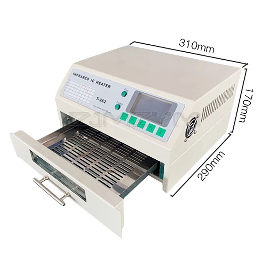 T-962赤外線icヒーターデスクトップ赤外線リフローはんだ機bga smd smtリワークはんだオーブンステーション180 × 235ミリメートル