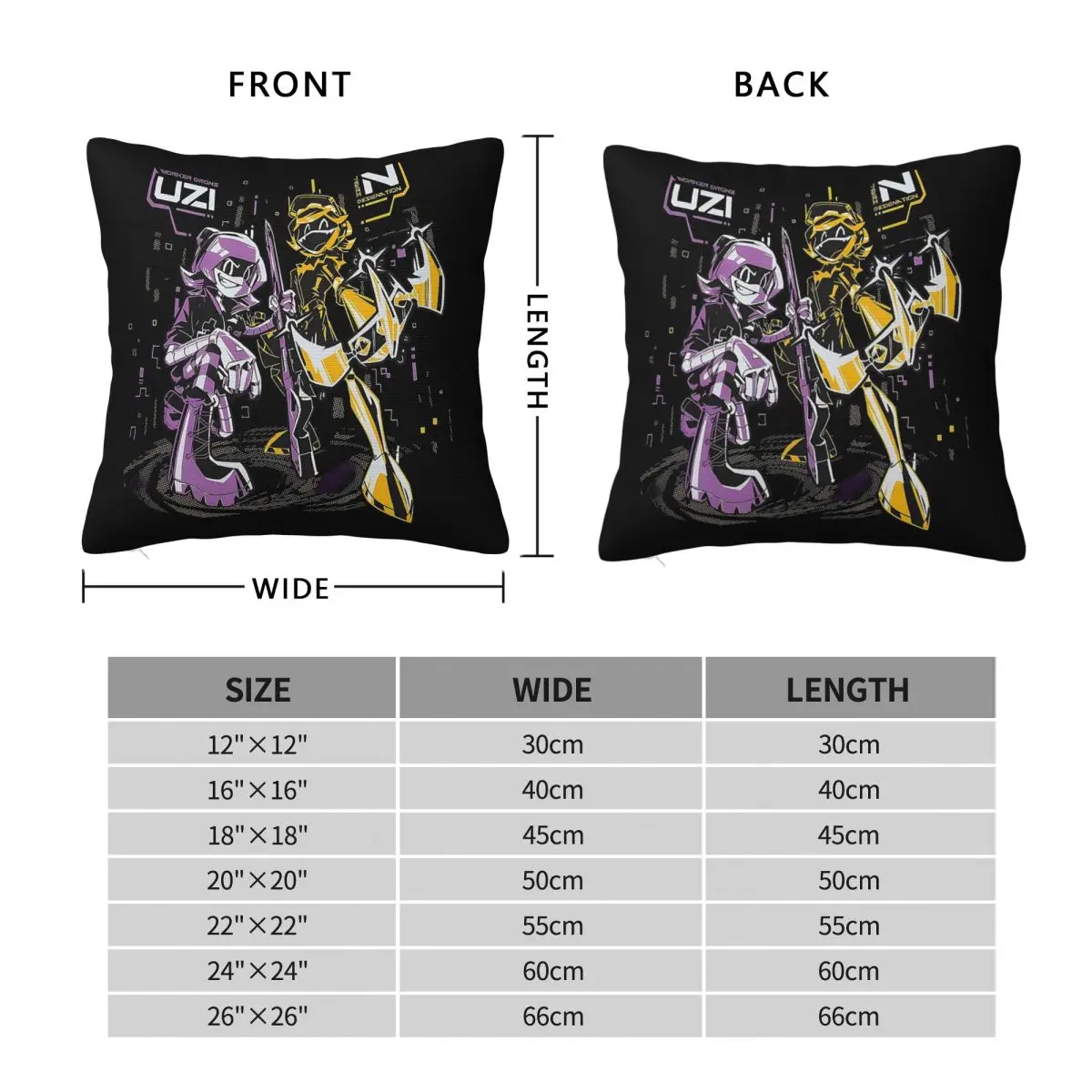 Murder Drones Uzi N Pillowcase Polyester Linen Velvet Printed Zip Decor Throw Pillow Case Home Cushion Cover