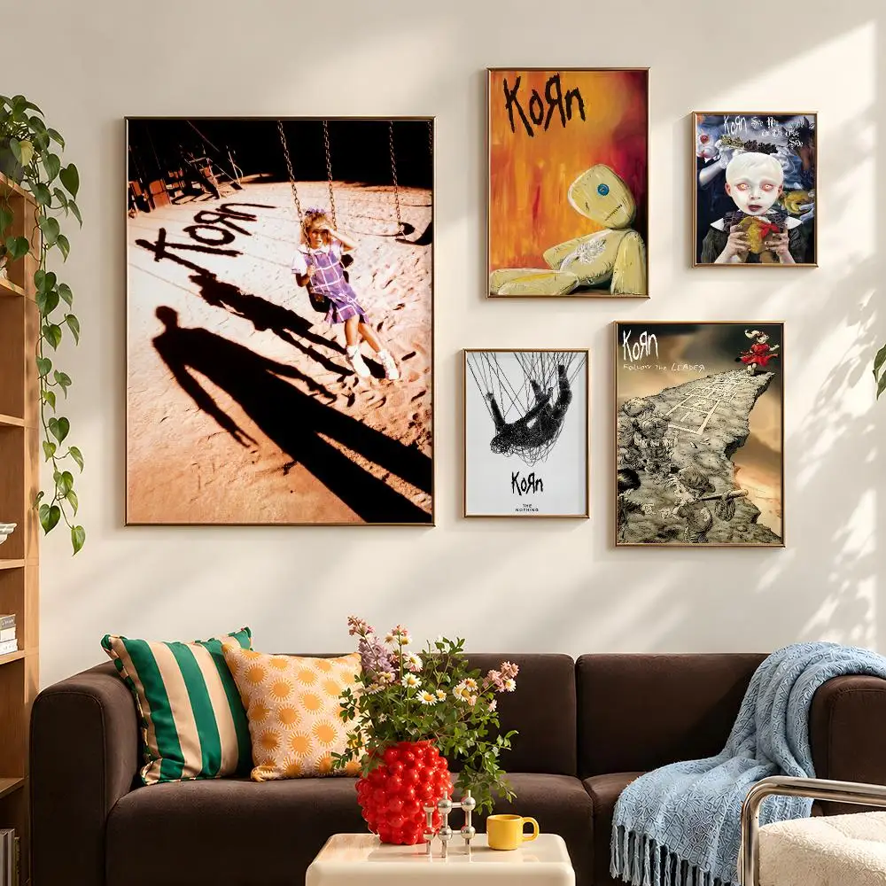 Band Korn Freak on a Leash Poster Self Adhesive PP Wall Art HD Gaming Room Bedroom Living Room Decor Apartment Gift