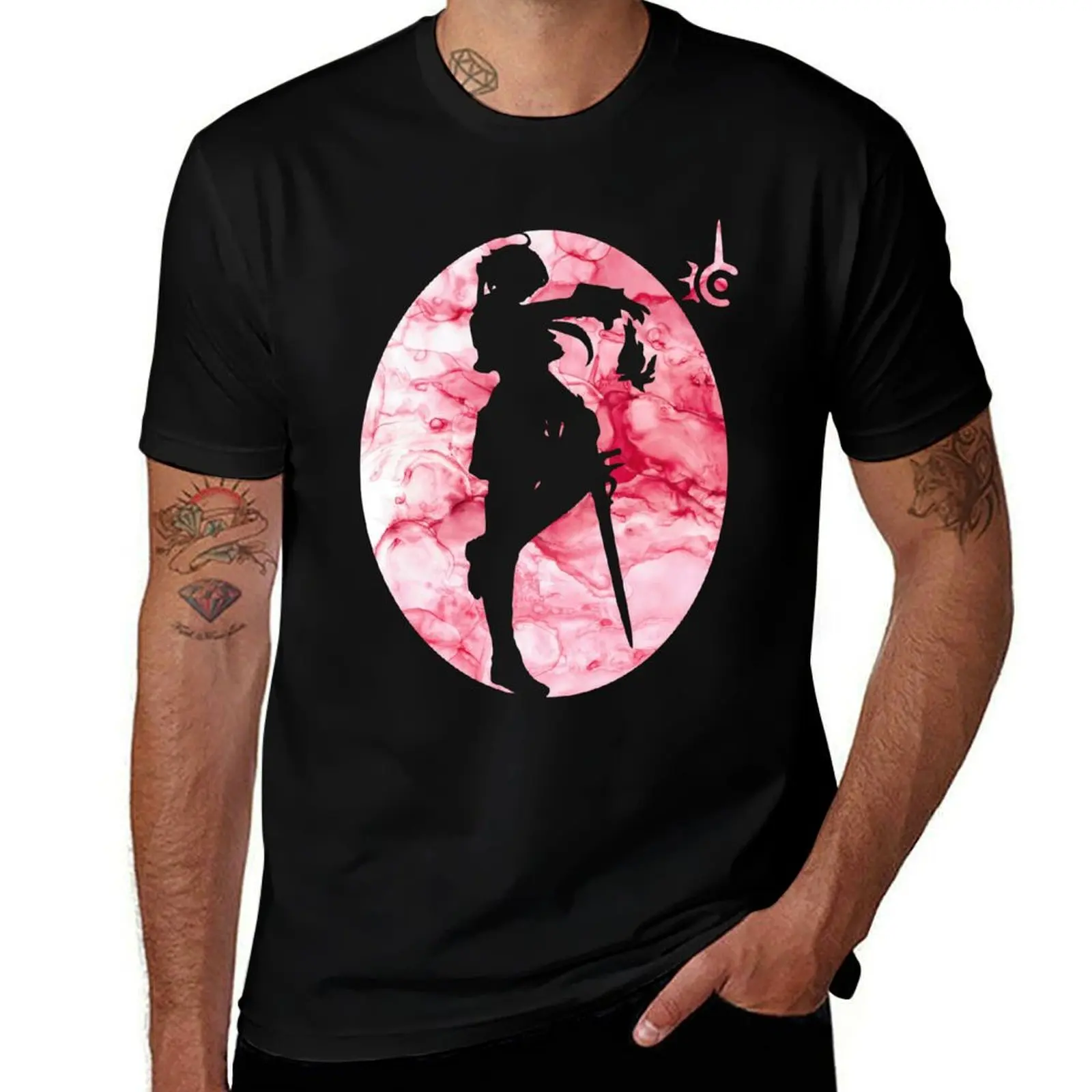 FFXIV Alisae Red Mage Shadowbringers Silhouette T-Shirt t shirt man plain T-Shirt