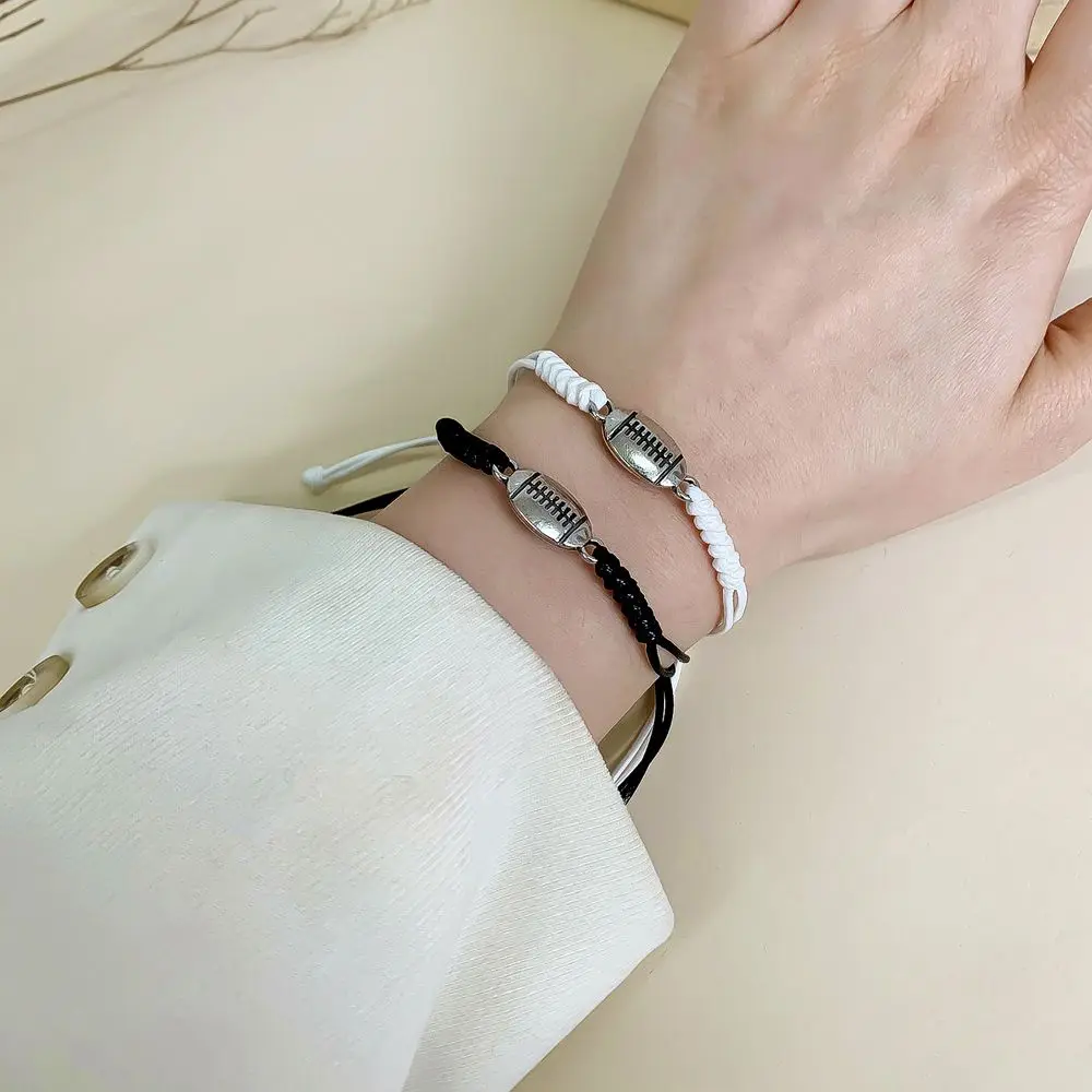 كرة السلة للأولاد والبنات كرة القدم المنسوجة البيسبول الكورية نمط سوار زوجين اليد حبل مجوهرات اكسسوارات الكرة سلسلة حبل #2