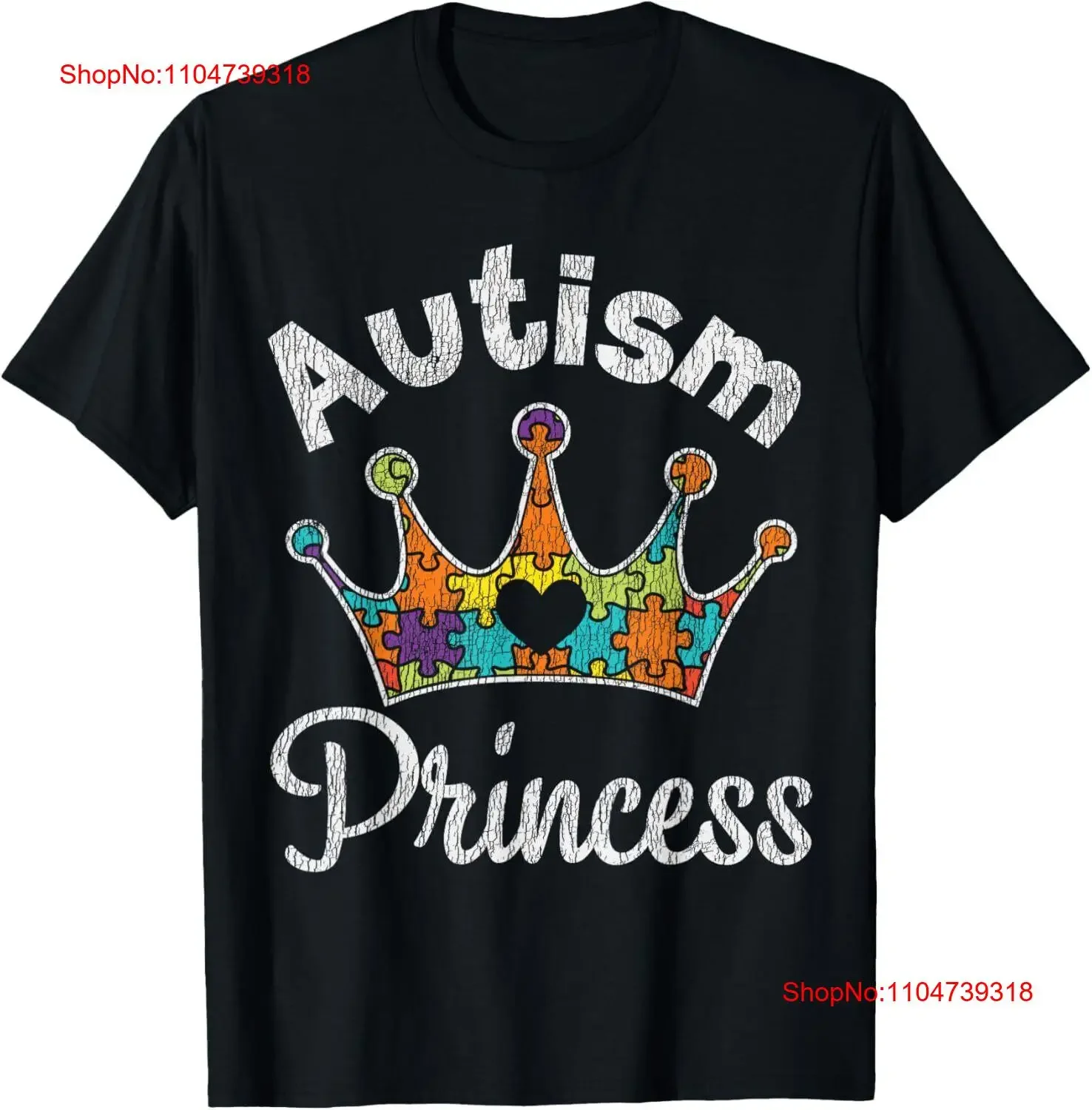 

Autism Princess Girl Family Autistic Kids Mom Dad Daughter T Shirt vintage Washed homme Comfortable Slightly designer clothes