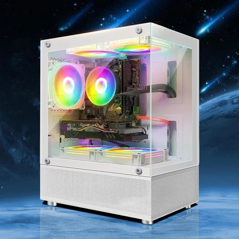 ゲーミングデスクトップPC、Radeon RX 580 16G、Core i7-6700 最大4.0Ghz、32G DDR4、2T SSD、600M WiFi、BT 5.0、RGBファンx5