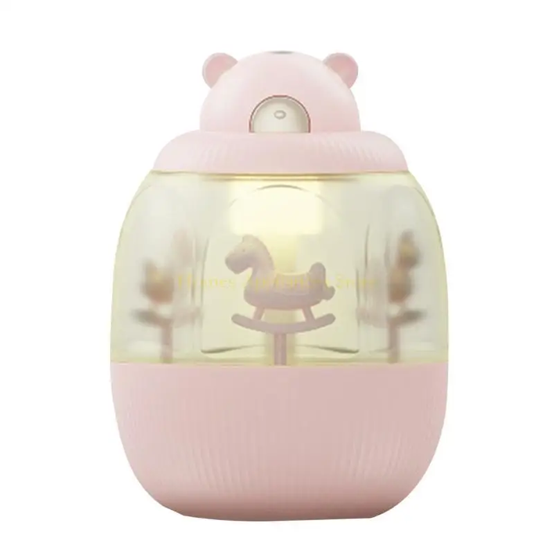 Umidificador ar d0ab com caixa música carrossel colorida led lump bedroom difusor difusor cargos carro