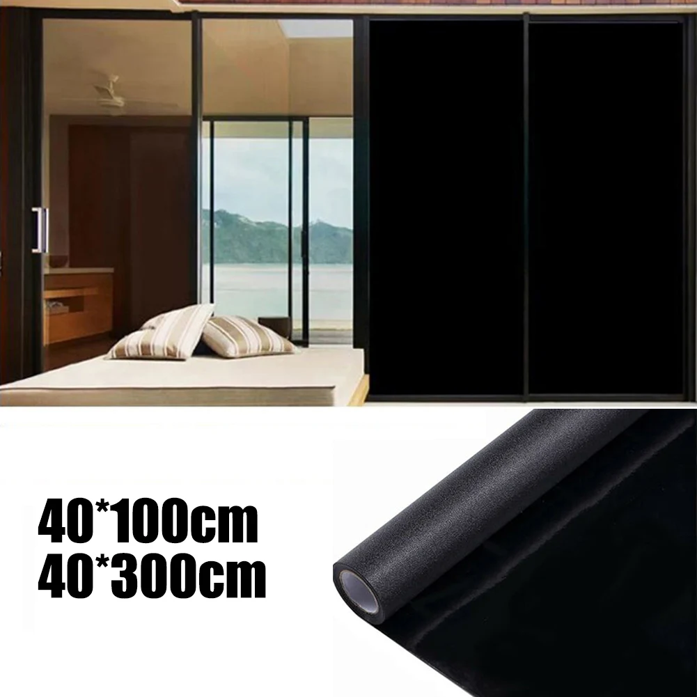 Anti-UV Static Glass Film Black Opaque Shading Insulation Film Home Window Sunshade Glass Sunscreen Sticker Architectural Film