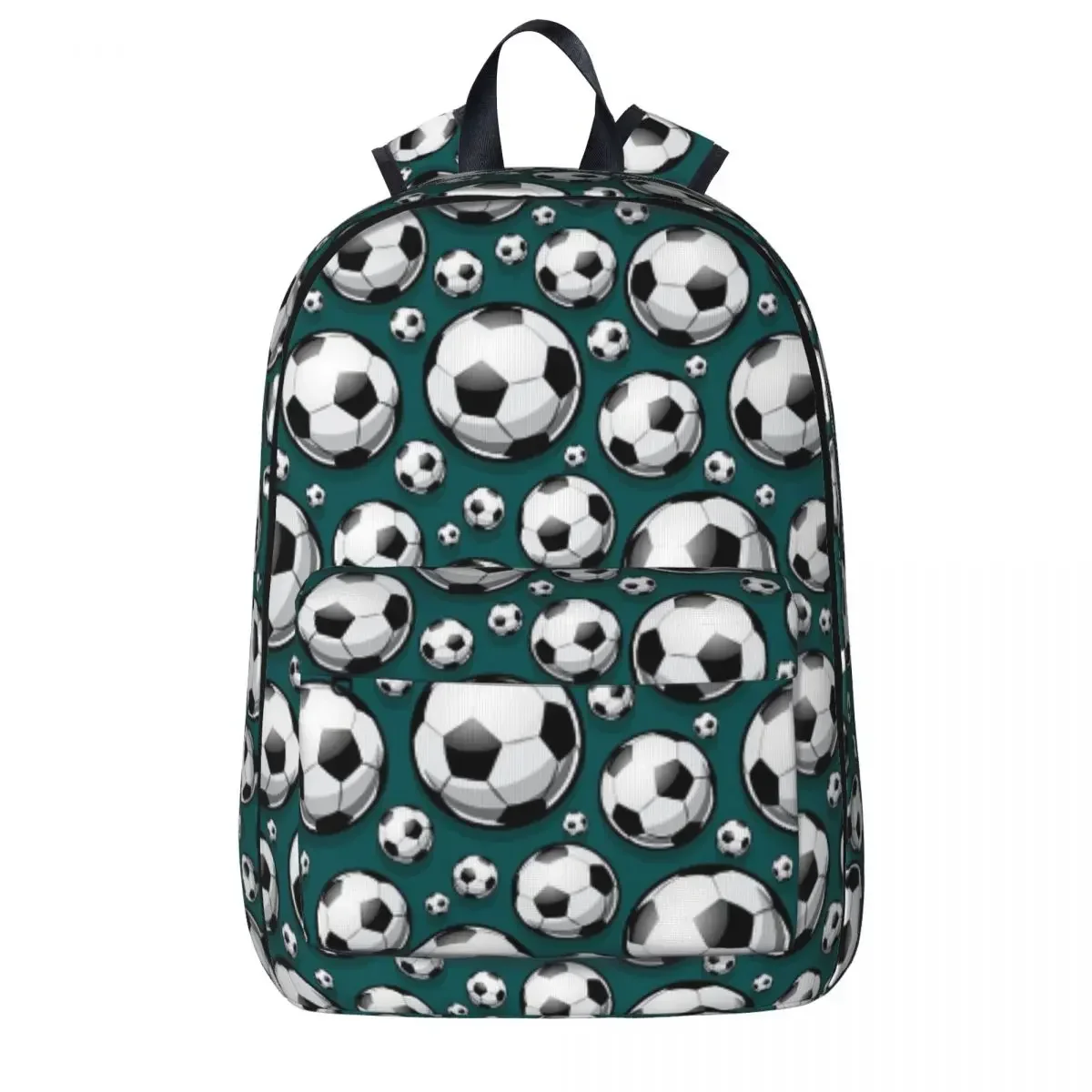 Soccer Ball Balls Pattern Blue Football Sport Sports Backpacks Bookbag Students School Bag Cartoon Laptop Rucksack Shoulder Bag