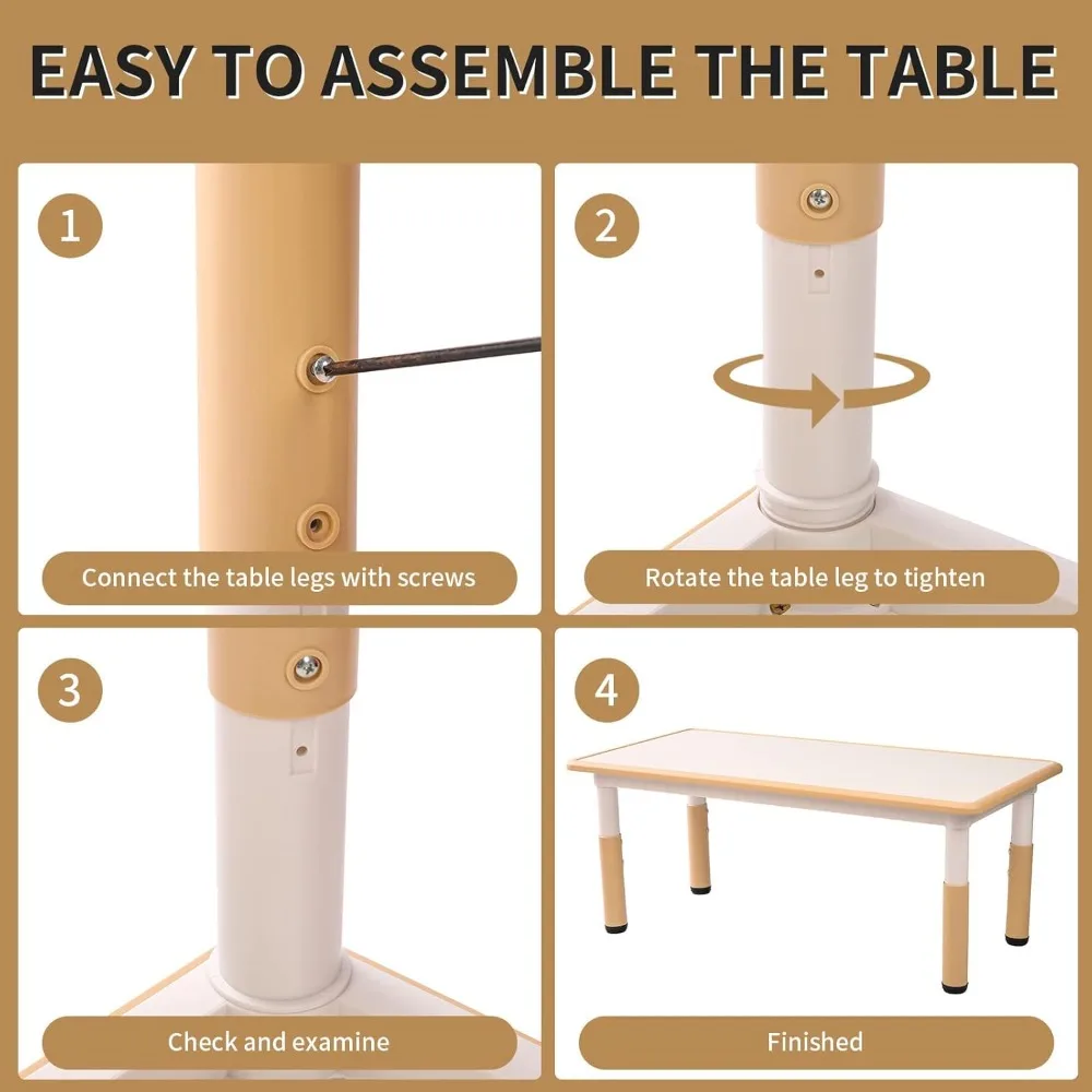 Kinderspieltisch und Stühle im Set für Kinder im Alter von 5 bis 8 Jahren mit 6 Stühlen