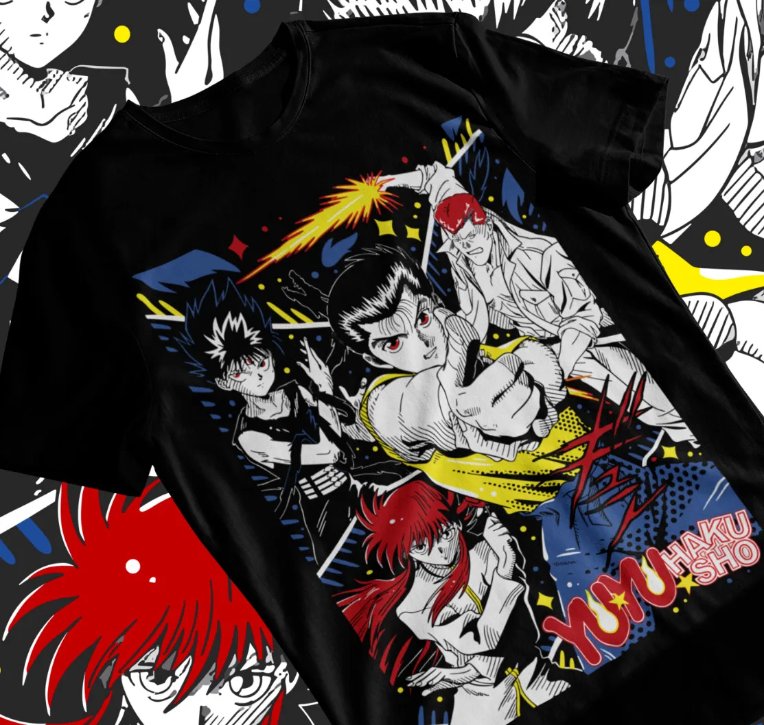 

Yu Yu Hakusho T-shirt,Yusuke,Hiel,Kuwabara And Kurama Anime T-shirt Soft Tee