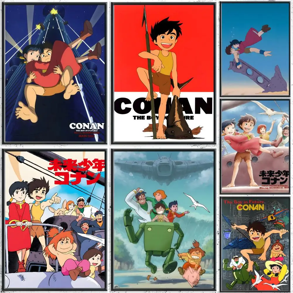 Klassisches Anime-Poster „Future Boy Conan“, HD, wasserfest, selbstklebende Wandkunst – für mehrere Szenarien geeignet, Top-Geschenkidee