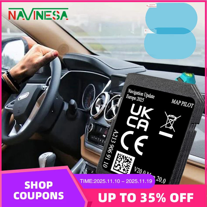 

32GB SD Navigation Card Upgrade 2025 Europe map for Mercedes C/E/V/X-class GLC Vehicle A2139069110 V20 Memory Card Garmin System