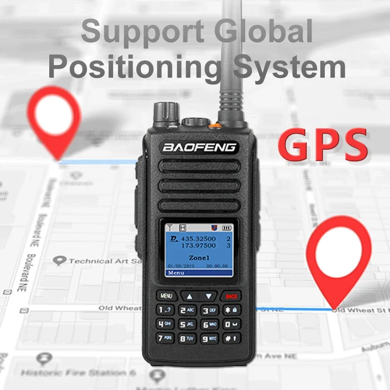 Baofeng DM 1702 GPS DMR جهاز اتصال لاسلكي الطبقة 1 2 فتحة زمنية مزدوجة اتجاهين راديو 1024 قنوات ثنائي النطاق 136-174 و400-470 ميجا هرتز هام راد