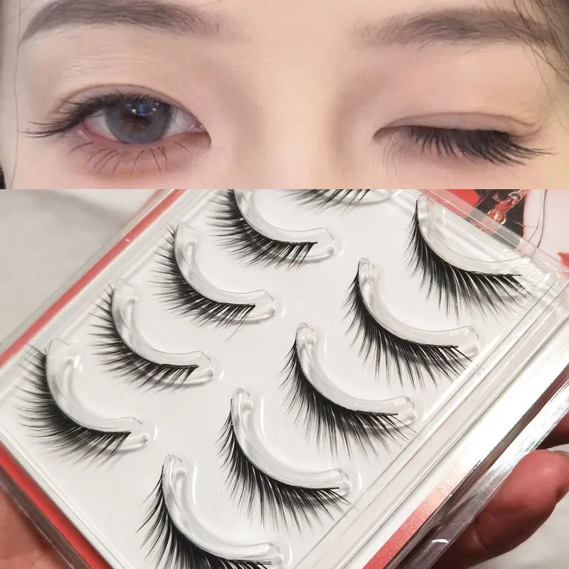 رموش المانجا الصناعية الطبيعية ، عين الثعالب ، الرموش المجنحة ، عين القط ، أدوات المكياج اليومية ، الجديدة