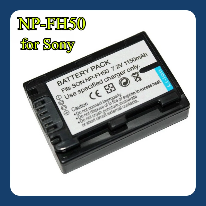 소니 캠코더용 1150mAh NP-FH50 배터리 교체용 리튬 이온 배터리 충전기 포함