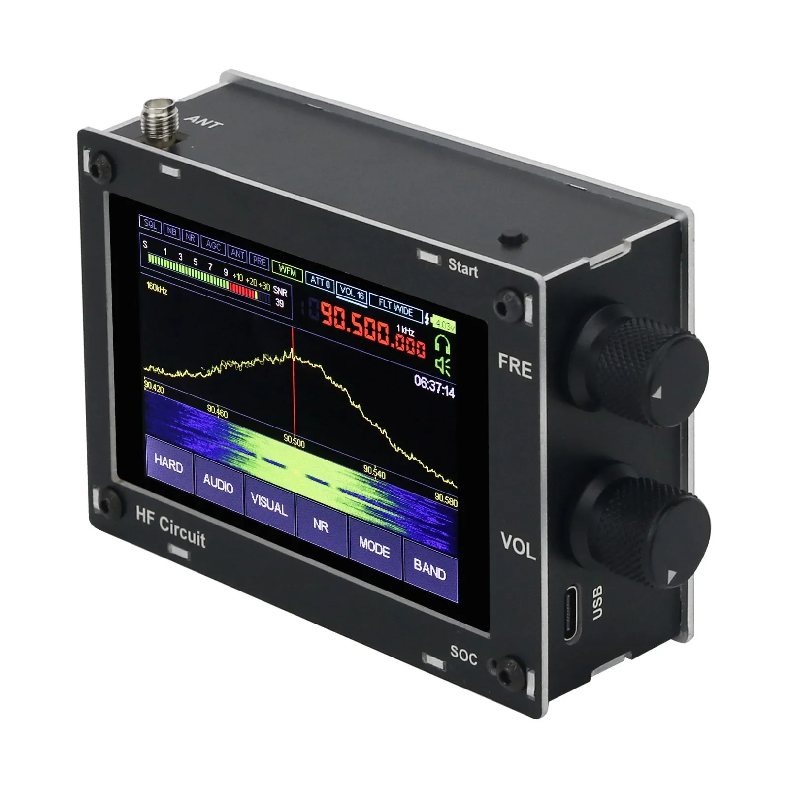 Hifi Audio MALAHIT SDR 50KHz-2GHZ DSP SDR Receiver Radio 1.10C AM/SSB/NFM/WFM With Speaker Black view 6