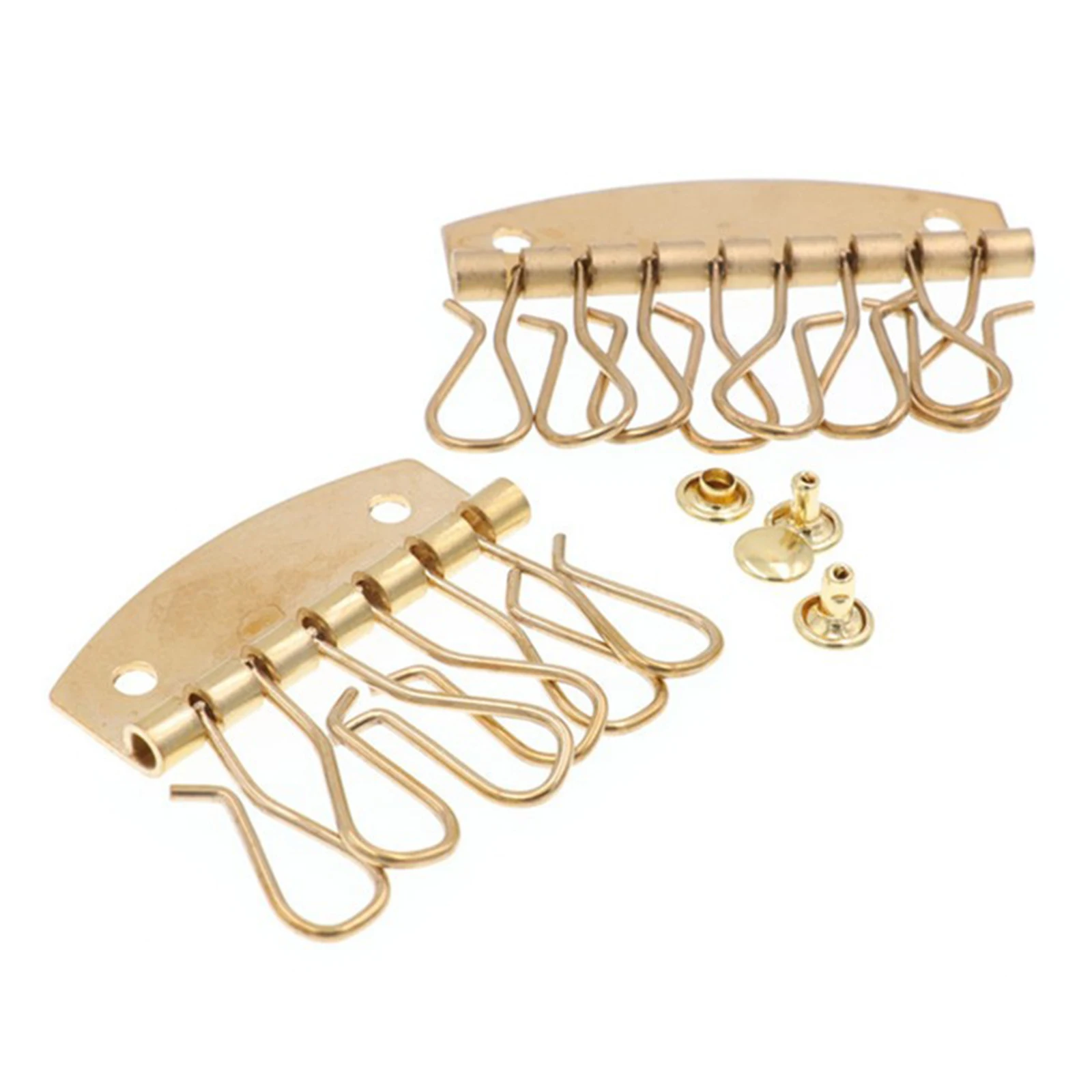 Suporte organizador de fileira de chave de latão com 6 ou 8 chaveiro modelo fecho clipe rebite gancho carteira bolsa de couro chaveiro ferragem artesanato diy