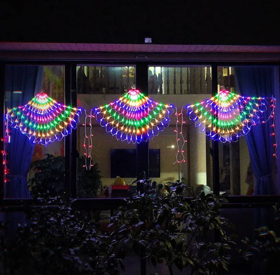 Creativo 3M Peacock Mesh Led Christmas String Light EU/US Plug Outdoor Fairy Lights ghirlanda per la decorazione del Patio del giardino della festa nuziale