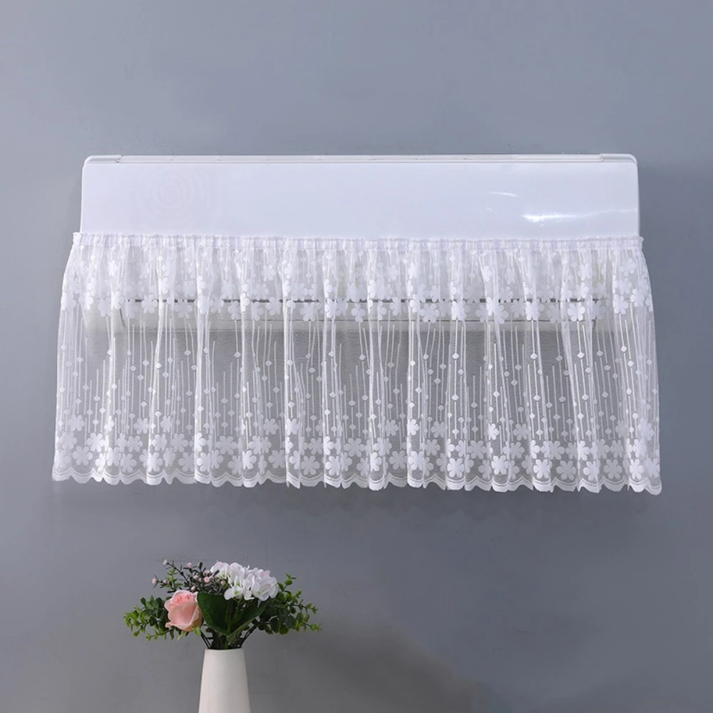 Anti-direct Blowing Air Conditioner Cover Windproof Flower Embroidery Hanging Air Conditioner Cover Cloth Lace Wall Decor