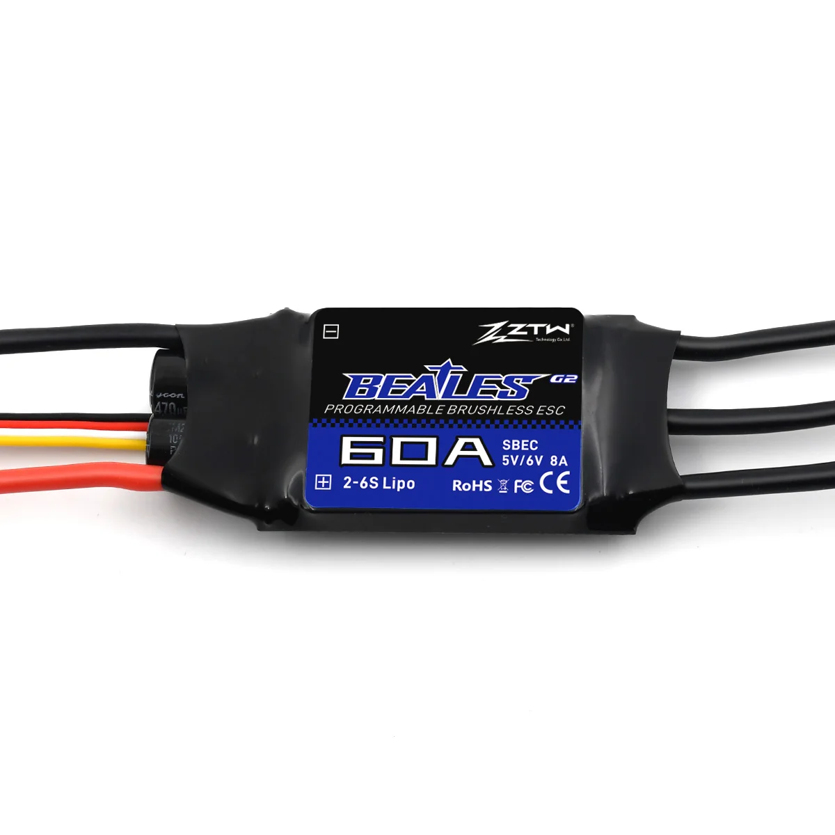 ZTW 32-Bit ESC Beatles G2 20A 30A 40A 50A 60A 80A 100A SBEC 5V/6V 8A 2-6S Brushless Speed Controller for RC Airplane Fixed Wing