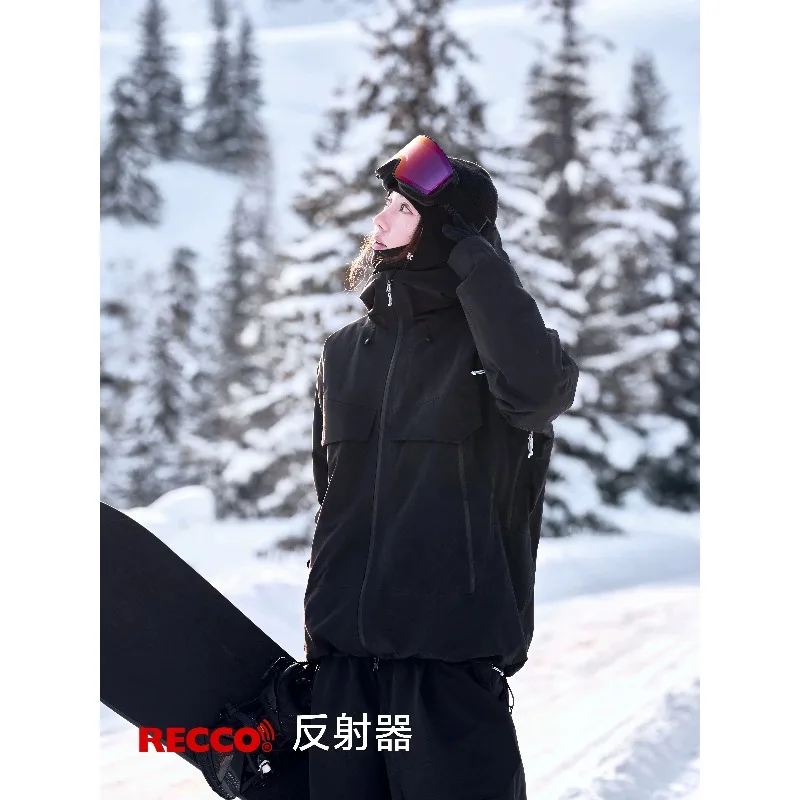 Unisex 3L Snowboard Jacket Relaxed Fit, Waterproof Breathable Insulated Ski Coat for Men Women Winter
