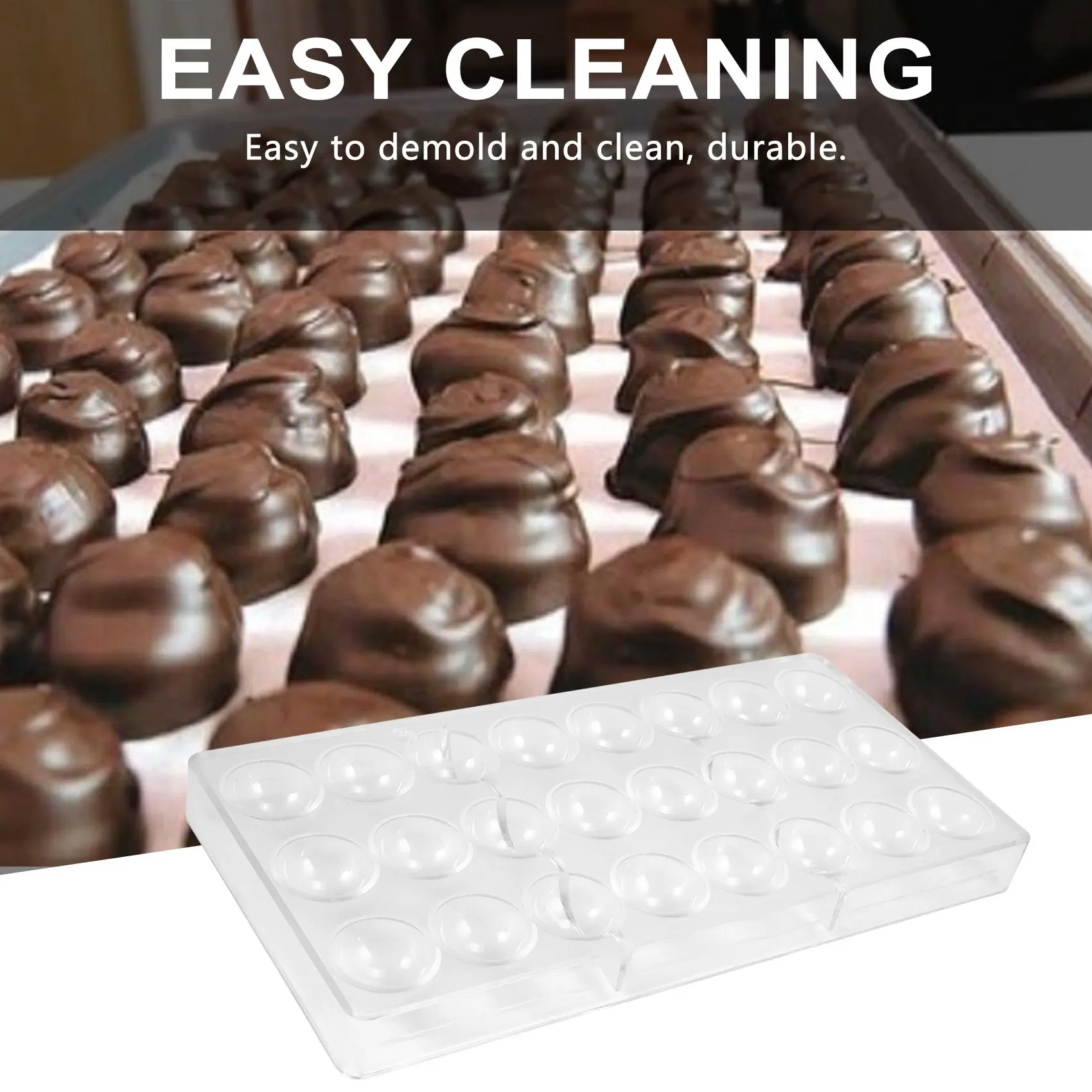 Полусферическая форма для шоколада с 24 отверстиями, форма для шоколада из поликарбоната, форма для приготовления сладостей с полушариками, форма для выпечки