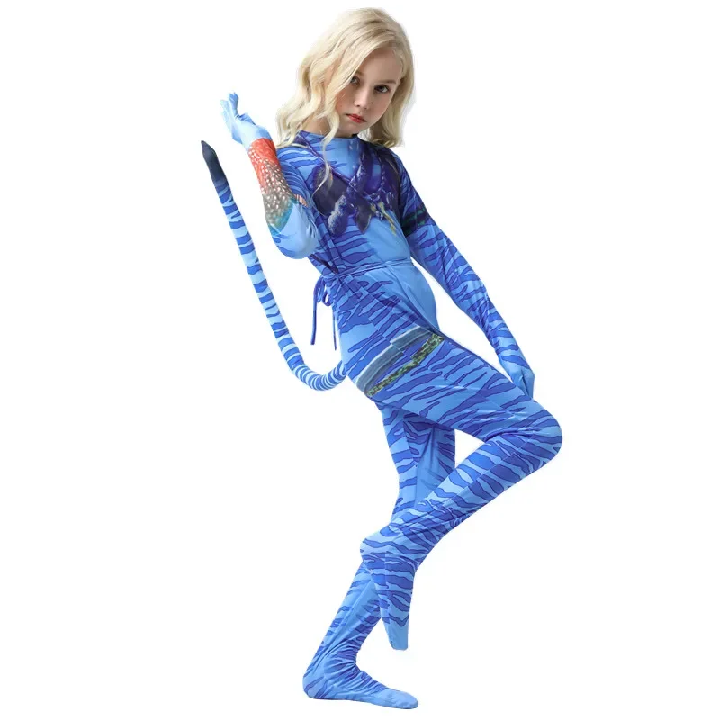 Avatar 2 Cosplay Costume Adult Kids Zentai Bodysuit Hero Jumpsuits Cosplay Halloween Kids Boy Girl Party Costume