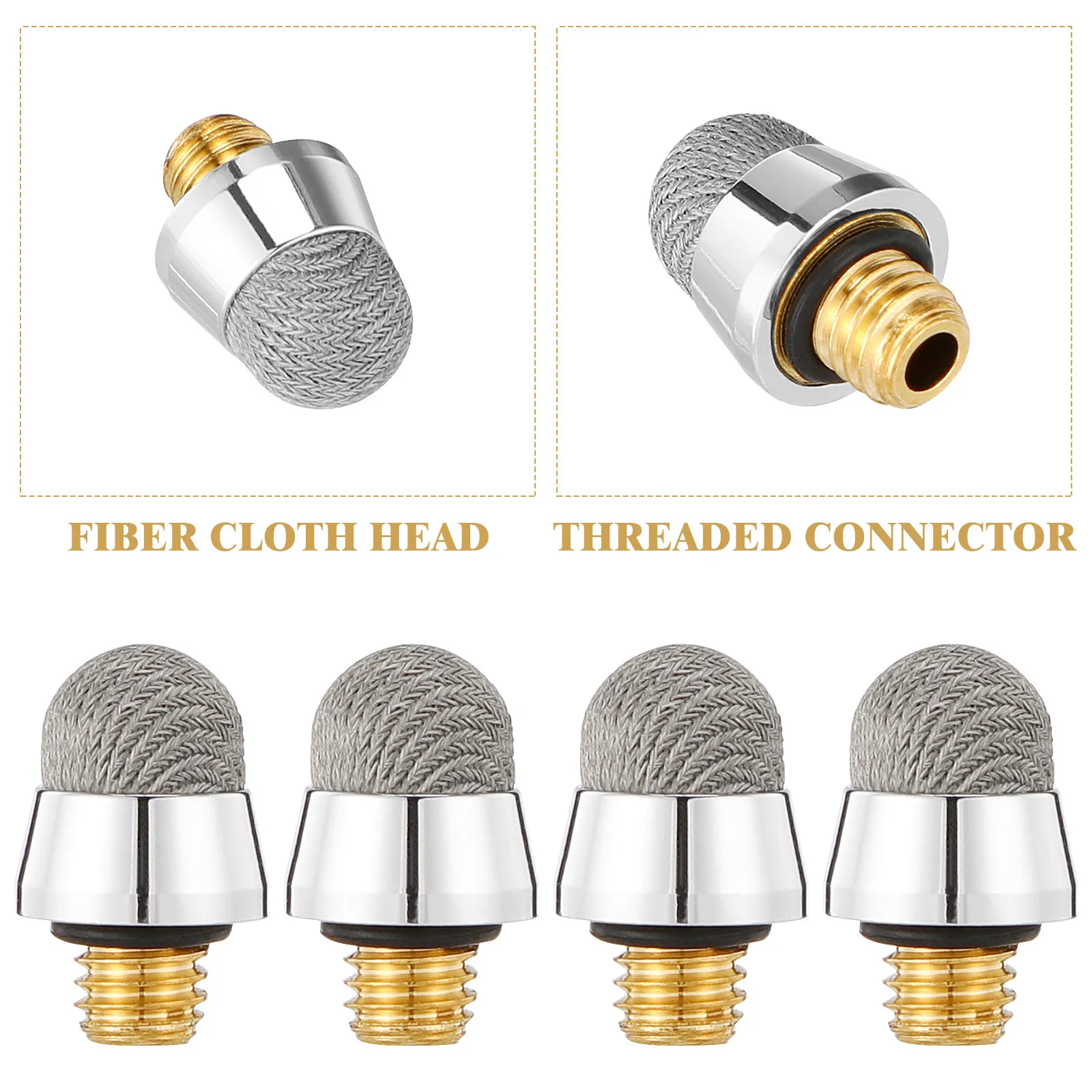 10Pcs Electroplated Capacitive Pen Tips Replacement M5 External Thread 6.4mm Precise Stylus Fiber Tips for Tablet Phone