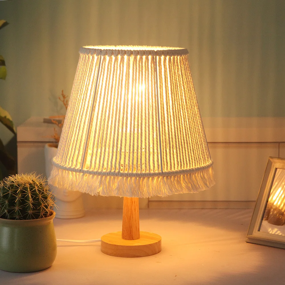 

Lampshade Desk Lamp Boho Hand-Woven Traditional Style Aesthetic Room Decor Creative Lamp Cover Light Accessory