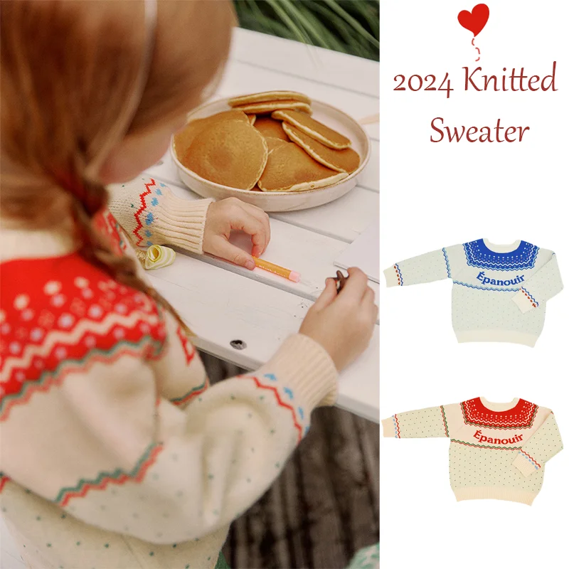 

2024 Top New Toddler Autumn Tops Girls Kids Fall Spring Clothes O Neck Top Simple embroidery Korea Baby Sweatshirt