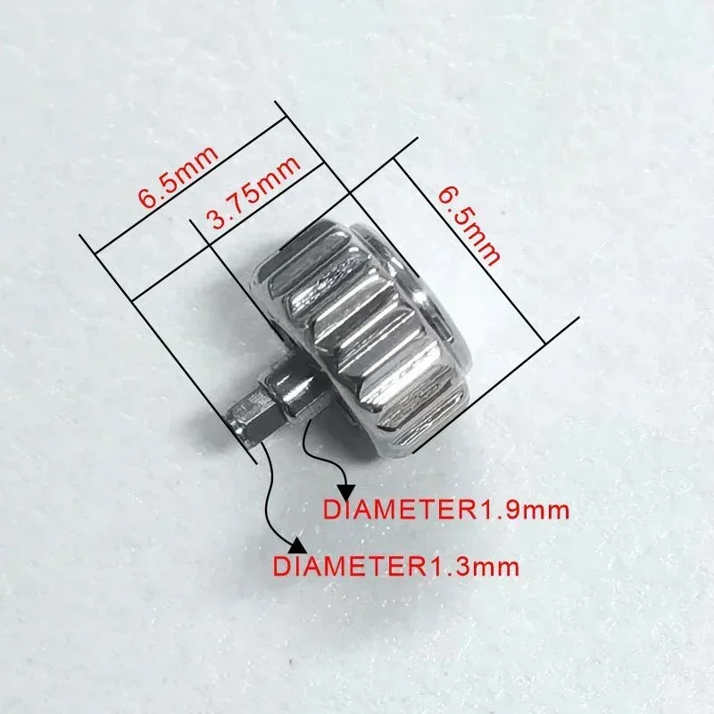 Stainless Steel  Screw Crown for Watch Knob Head Time Lever Parts  6.5mm Not Universal